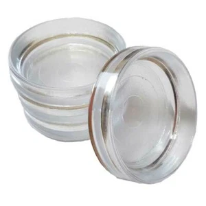 Clear Plastic Heavy Duty Castor Cups Carpet Floor Chair Sofa Furniture Protector - Picture 1 of 2
