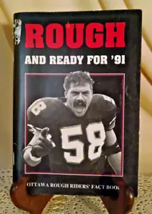 Libro de datos de Ottawa Rough Riders 1991 fotos de estadísticas de jugadores ásperos y listos publicidad - Imagen 1 de 10