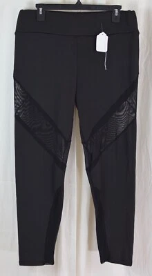 Pantalón de yoga de tiro alto con bolsillo trasero de malla polar negro talla XL sin marca Foto 1 de 3