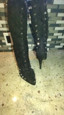 Cape Robbin Black Women's Boots Metal Studs Size 11 4" High Heels  — 第 1/4 张图片
