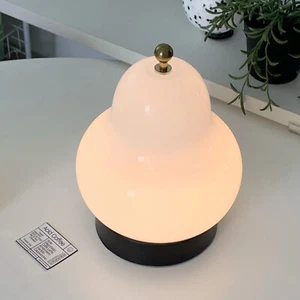Lámpara nocturna portátil recargable LED francesa retro de pera lechosa - Imagen 1 de 26