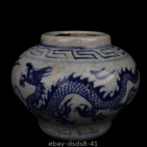 Exquisito jarrón y frasco de dragón de porcelana china azul y blanco - Imagen 1 de 11