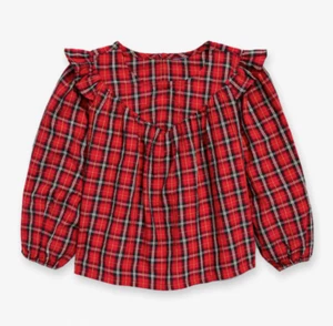 Old Navy Baby Girls Ruffle-Trim Plaid Seersucker Blouse Top Size 5T $23 - Picture 1 of 2