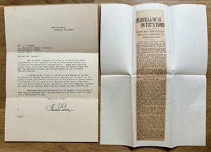 1928 Carta Periódico Recorte Carter Tutankamón Flotilla Tenney Family Boston - Imagen 1 de 8