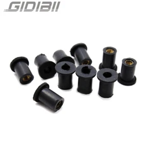 4MM  Fairing Rubber Brass Well Nuts M4 10PCS  For Kawasaki  Ninja ZX-6R ZZR600 - Picture 1 of 6