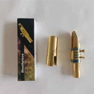 Boquilla de saxofón barítono plano E de latón chapado en oro 5-9 - Imagen 1 de 12