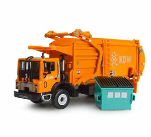 1:24 KDW Transporter Garbage Truck Vehicle Car Diecast Model Toys Orange Color