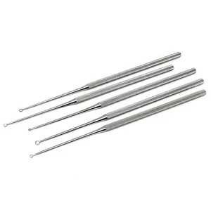 5 Buck Ear Curettes Surgical Veterinary Instruments Straight Sharp Stainless CE - Picture 1 of 3