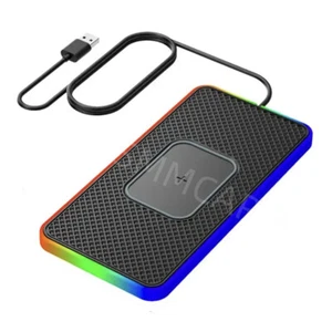 15W Car Phone Charger Pad Silicone Anti-slip Mat Fast Wireless Charging Station - Photo 1 sur 17