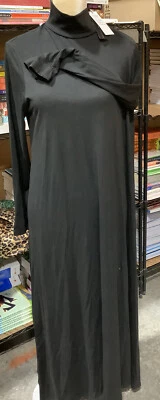 Zanzea Collection Long Black Dress Wide Opening Bottom With Pockets Size Large - Image 1 of 2