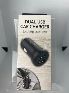 Dual USB Auto Ladegerät 2,4 Amp Dual Port - Schwarz - Bild 1 von 2