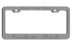 YOUR TEXT HERE Cromo Brillante Placa Marco Etiqueta Pesado zinc metal Duradero - Imagen 1 de 4