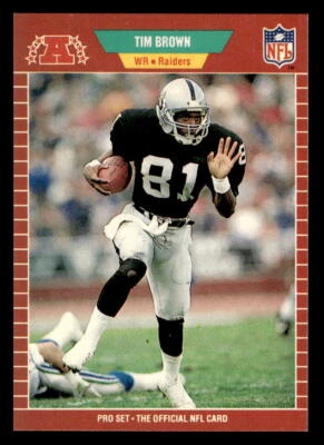 1989 Pro Set #183 Tim Brown HOF Rookie Card RC - Image 1 of 2