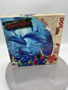 Rompecabezas redondo David Miller Dolphin Encounter 500 piezas 100 % completo - Imagen 1 de 3