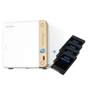 QNAP TS-462 4-BAY Nas SSD 3840GB Preinstallati (4 X 960GB) + 2 X M.2 Pcie - Picture 1 of 9