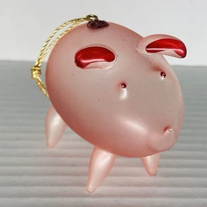Vintage mundgeblasenes italienisches Glas rosa Schwein Weihnachtsschmuck handbemalt 3,25" - Bild 1 von 12
