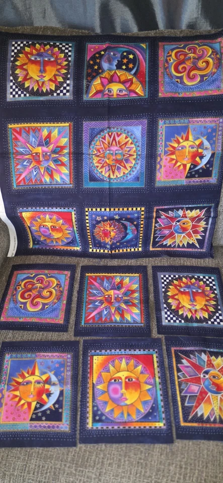 1 PANEL Clothworks Laurel Burch Celestial Dreams 18 Bloques Soles Coloridos  Foto 1 de 4