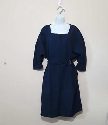 Vestido para mujer Prologue azul marino con cinturón cierre frontal con botones talla grande nuevo con etiquetas Foto 1 de 4