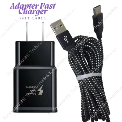USB Fast Charger Wall Block 10Ft Type C Charging Cable For Samsung Android Cord - Image 1 of 4
