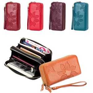 Mujer RFID Pulsera Cartera Gran Capacidad Cremallera Billetera Tarjeta de Identificación Bolso de Mano Regalo - Imagen 1 de 15