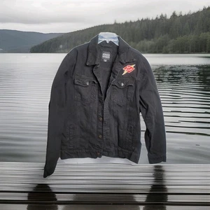 Chaqueta Seek Discomfort Para Hombre Talla Mediana Negra Denim Parche Envejecido - Imagen 1 de 6