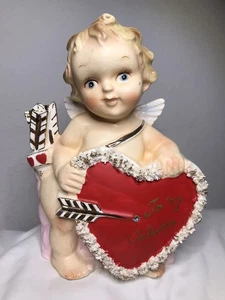 Plantador vintage Rubens Cupido San Valentín ~ #153 ~ corazón de espagueti estrás LEER - Imagen 1 de 14