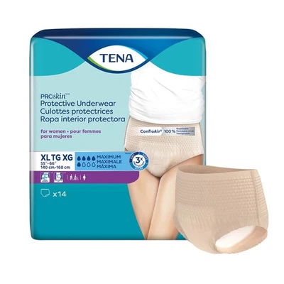 Ropa Interior Desechable TENA Mujer X-Grande Máximo 56 Ct Foto 1 de 4