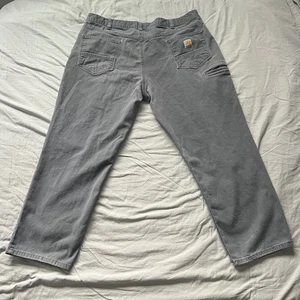CARHARTT Rugged Flex Mens 42x30 Relaxed Fit Canvas Work Pants Gray Workwear - Picture 1 of 14