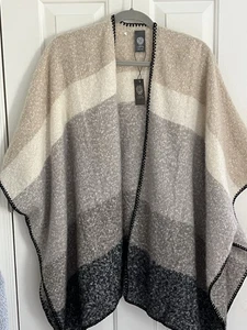 Poncho Capa Vince Camuto Beige Neutro, Negro, Crema Talla O/S - Imagen 1 de 3