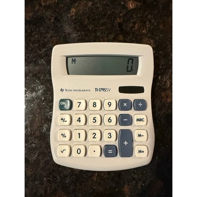 Vintage Texas Instruments TI-1795SV solar power desktop calculator  - Image 1 of 3
