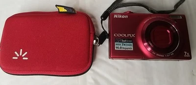 Nikon COOLPIX S6100 16.0MP Digital Camera Red Touchscreen  - Image 1 of 4