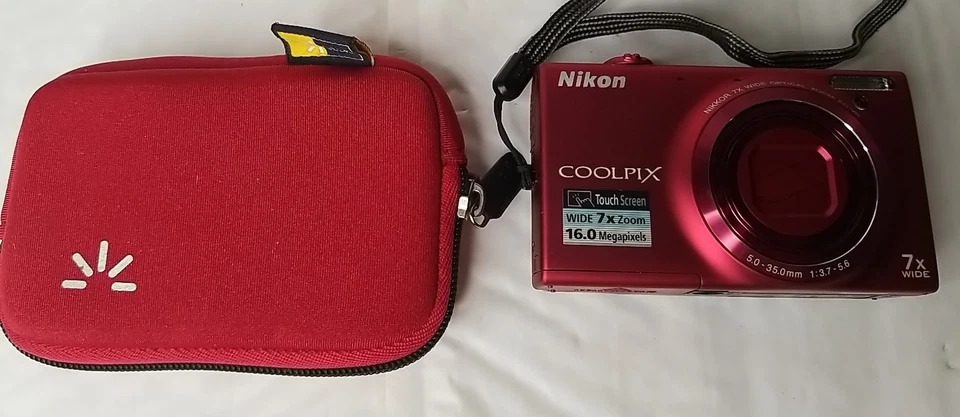 Nikon COOLPIX S6100 16.0MP Digital Camera Red Touchscreen  - Image 1 of 4