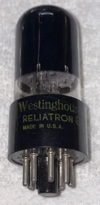 Tubo de vacío botella alta de vidrio negro Westinghouse 6SL7GT TV7 probado fuerte - Imagen 1 de 3