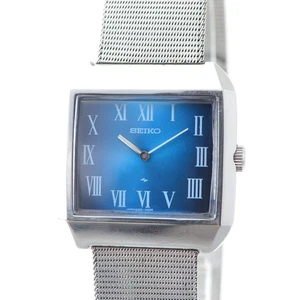 Cinturón genuino vintage 194 SEIKO CHARIOT cuadrado azul 2220-3174 / OH, reparado - Imagen 1 de 16