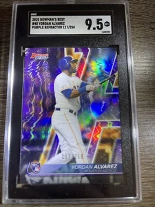 SGC 9.5 2020 TOPPS BOWMANS BEST YORDAN ALVAREZ ROOKIE PURPLE REFRACTOR NUM #/250 - Picture 1 of 2