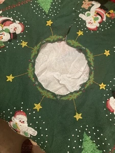 Christmas Tree Skirt Vintage Hand Made Felt Sequins Stitched Santa Appliqué’s!! - Picture 1 of 22