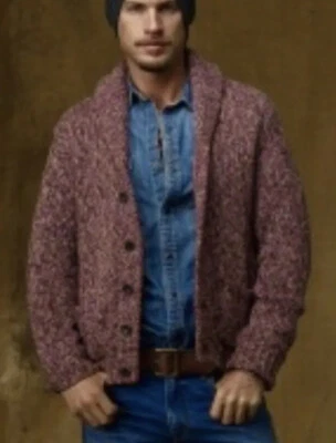 Ralph Lauren Grande Rojo Suroeste Cárdigan Suéter Grueso Tejido Tweed Caza Foto 1 de 4