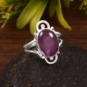 Natural Amethyst Ring Pure 925 Sterling Silver February Birthstone Handmade Gift - Bild 1 von 7