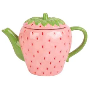 30.3oz Ceramic Pink Strawberry Teapot - Picture 1 of 2