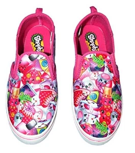 Shopkins Canvas Girl's Pink Canvas Slip On Shopkins Shoes, Youth US Size 1 New - Picture 1 of 4
