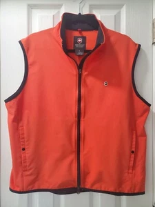 Victorinox Swiss Army Orange Full Zip Up Jacket Vest Men L - Picture 1 of 11