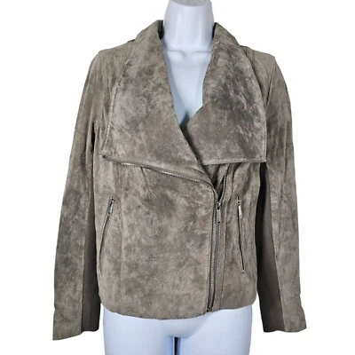 BCBGeneration Women's Suede Moto Jacket Khaki Taupe Size S MSRP $348 - Image 1 of 4
