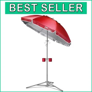 Parapluie pare-soleil réglable avec fonction d'inclinaison - Portable pour une utilisation facile en extérieur - Photo 1/8