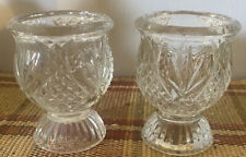 Vintage Avon Pair Of Glass Footed Candle Holders Votive â�¤ï¸�