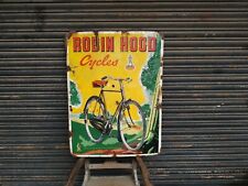 ROBIN HOOD CYCLE RALEIGH Nottingham England Retro Porzellan Emaille Schild 1950