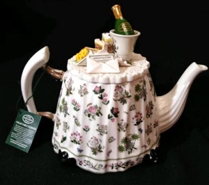 RARE Portmeirion Botanic Garden Victorian Large Teapot CONGRATULATION - Picture 1 of 12