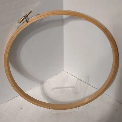 WOOD EMBROIDERY HOOP RING brass screw hardware  CRAFT VTG CROSS STITCH TOOL - Image 1 of 4