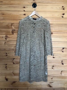 Monsoon Kleid UK 14 braun gold Damen Häkelspitze Rundhals kurz - Bild 1 von 10