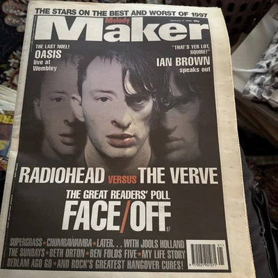 RADIOHEAD VS THE VERVE MELODY MAKER MAGAZINE JAN 3 1998 - THOM/RICHARD COVER - Image 1 of 4