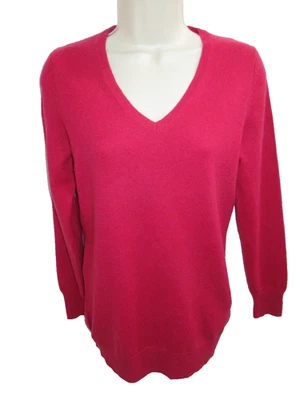 Suéter M & S Marks & Spencer 100% cashmere rosa gola V Reino Unido tamanho 10 P - Imagem 1 de 4